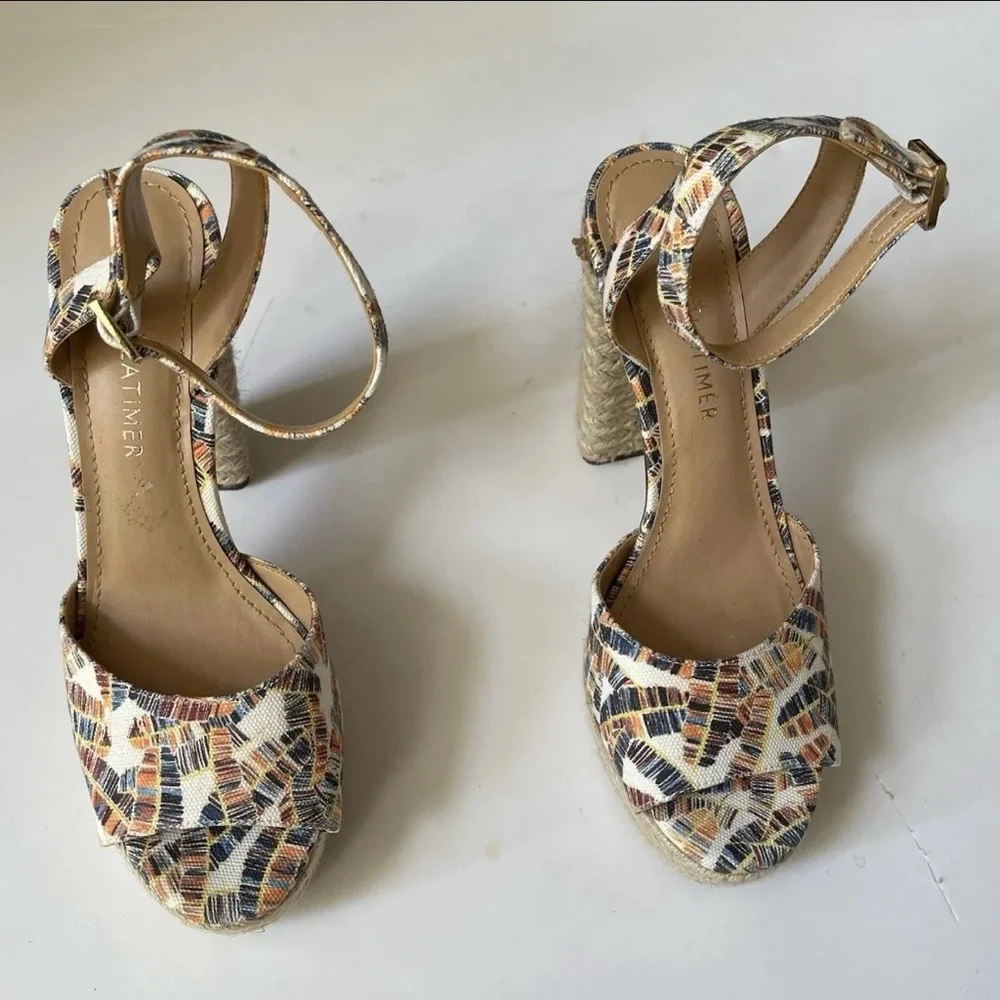 Gibson Latimer Luciana Multicolor Espadrille Platform Heels Sandals - Picture 1 of 11